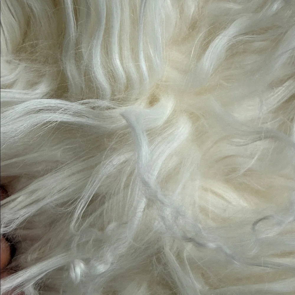 2 Mongolian lamb (Tibetan lamb) fur pillows with down filled inserts